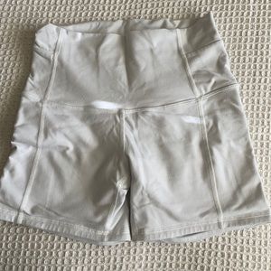 Lululemon white biker shorts